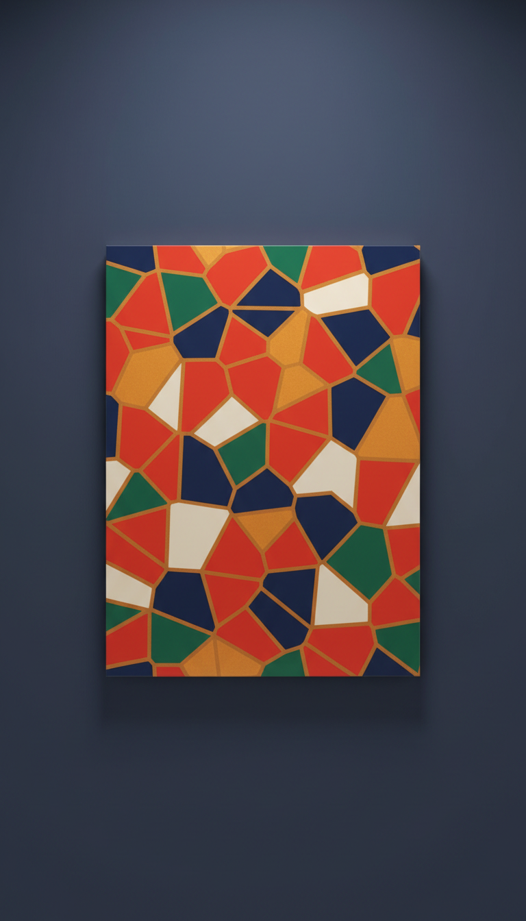 Alu-Dibond Wandpaneel Electric Vermillion Mosaic