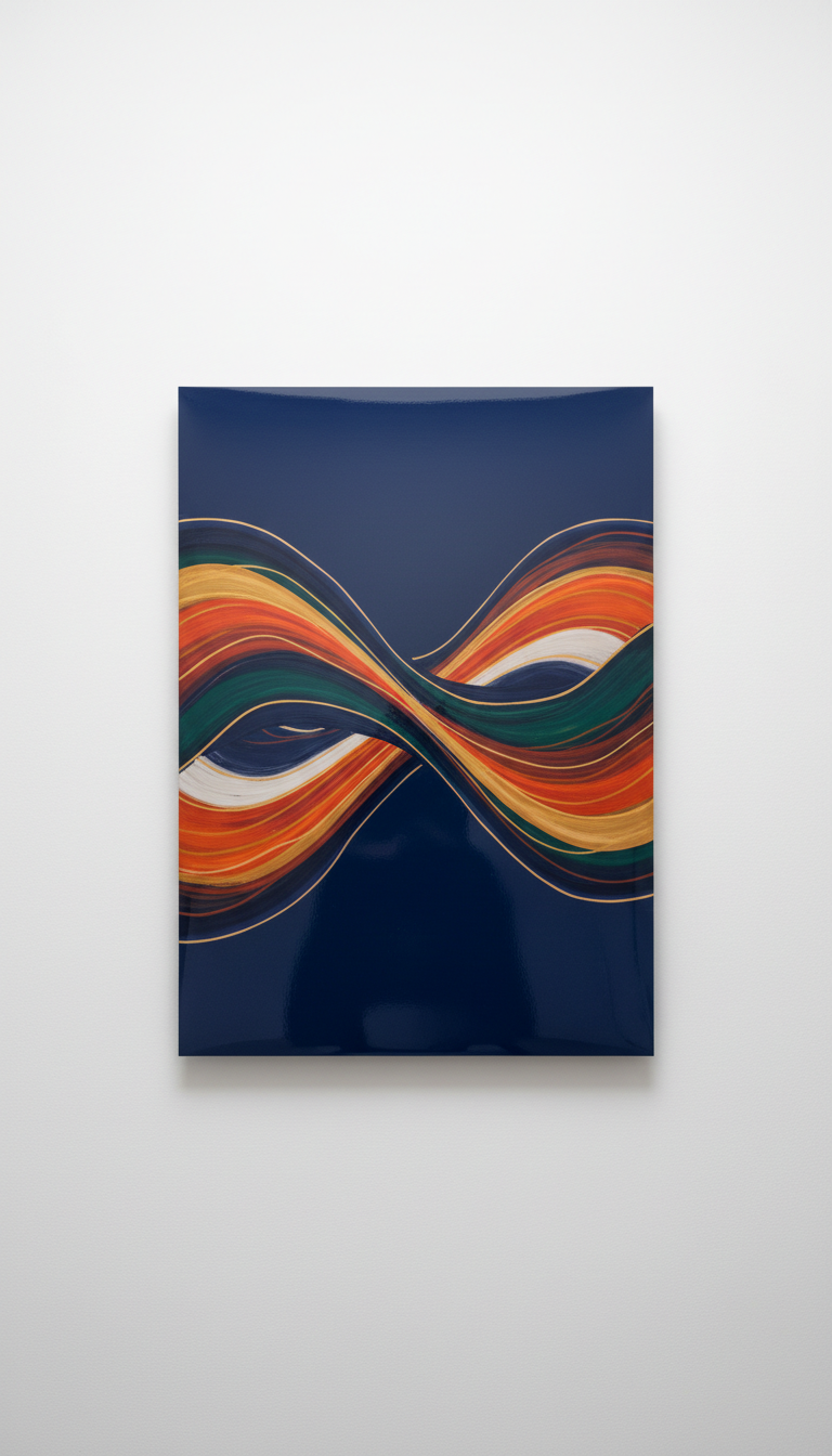 Alu-Dibond Wandpaneel Deep Indigo Wave